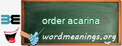 WordMeaning blackboard for order acarina